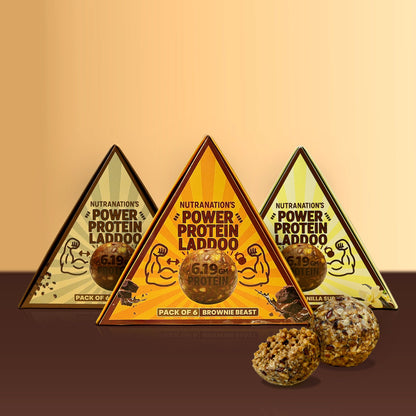 NutraNation's Power Protein Laddoo | Protein-Rich Energy Snack (Set of 3 Boxes)