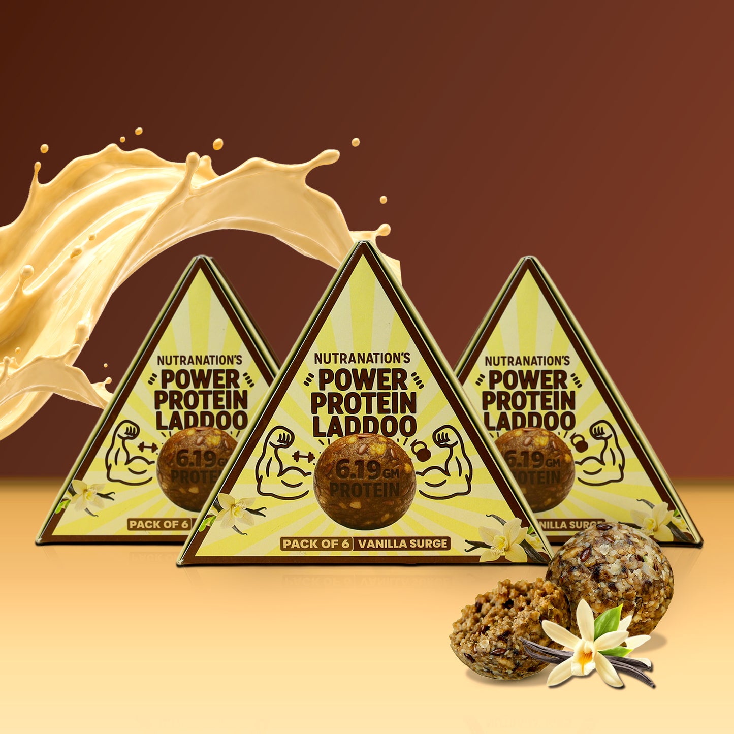 NutraNation's Power Protein Laddoo | Protein-Rich Energy Snack (Set of 3 Boxes)