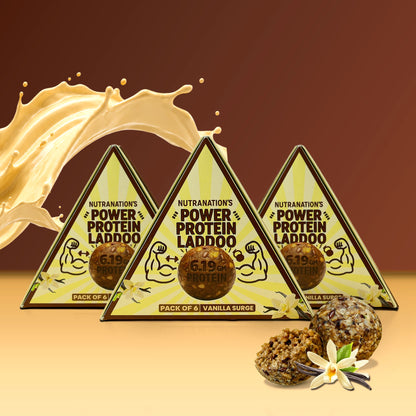 NutraNation's Power Protein Laddoo | Protein-Rich Energy Snack (Set of 3 Boxes)