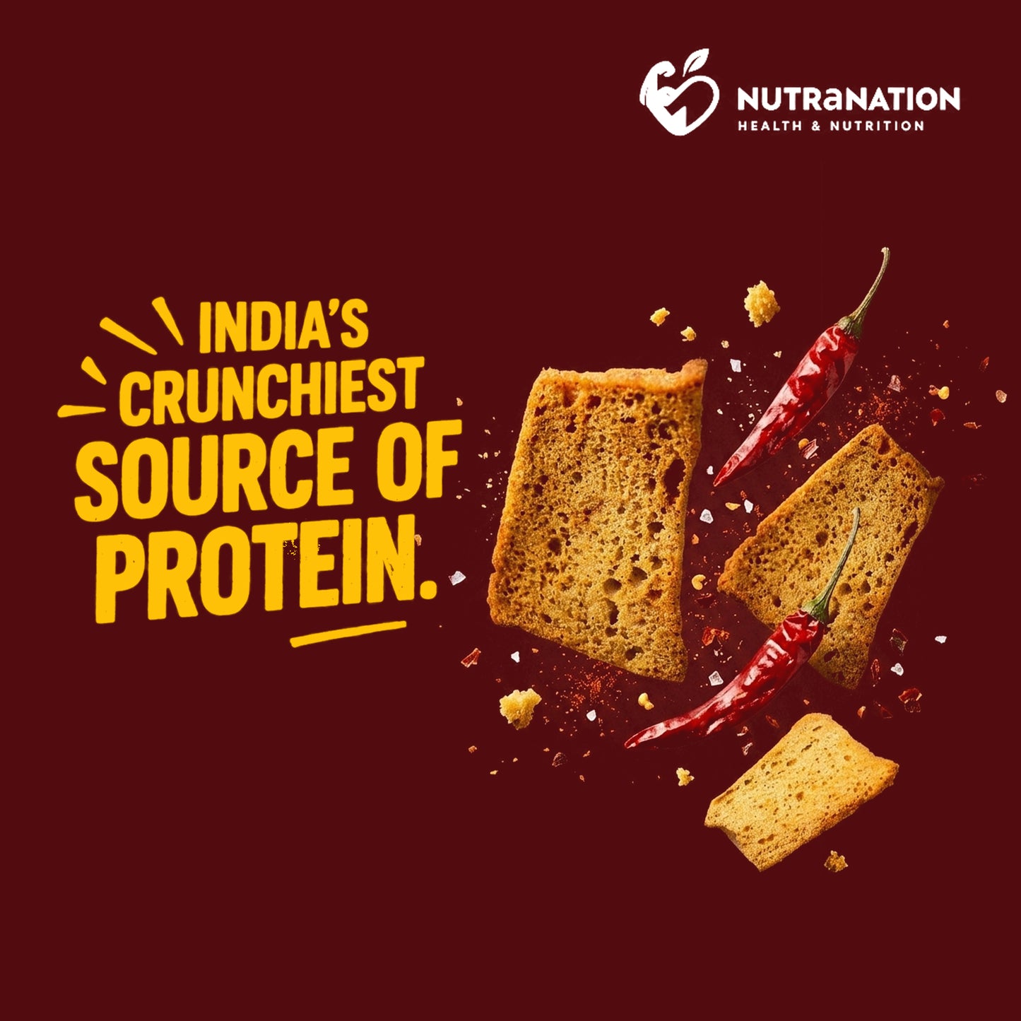 NutraNation's Power Protein Chips | 26g Protein | 132kcal | Box of 2 servings x 5