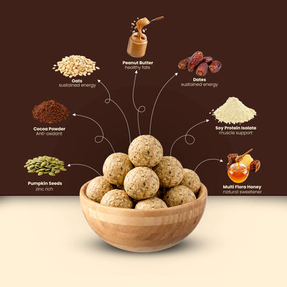 NutraNation's High Protein Laddoo | 10.5g Protein | Premium Protein-Rich Snack (Set of 3)